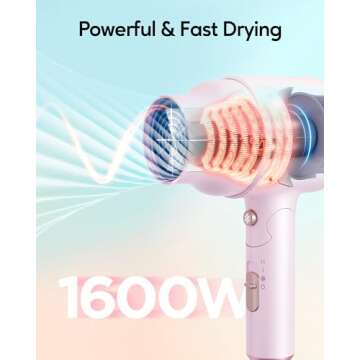Compact 1600W Hair Dryer with Diffuser - Wavytalk