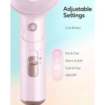 Compact 1600W Hair Dryer with Diffuser - Wavytalk