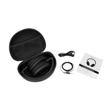 Monoprice Wireless Over Ear Headphones - Active Noise Cancelling (ANC) Bluetooth 5.0, Extended Playtime, Qualcomm aptX Audio, 40mm Drivers, Black