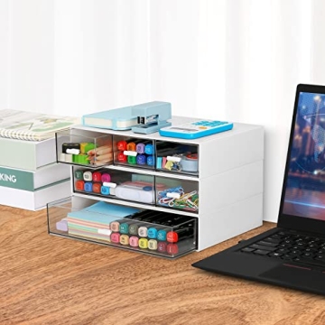 LETURE Stackable Desk Organizer for Office Home Makeup Storage