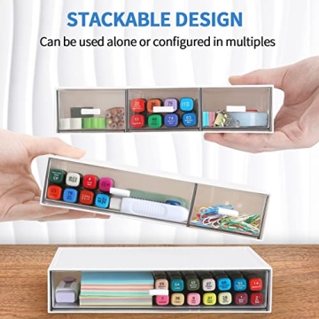 LETURE Stackable Desk Organizer for Office Home Makeup Storage