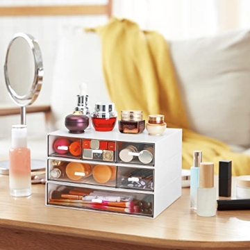 LETURE Stackable Desk Organizer for Office Home Makeup Storage