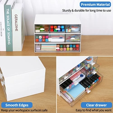 LETURE Stackable Desk Organizer for Office Home Makeup Storage