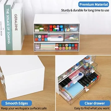 LETURE Stackable Desk Organizer for Office Home Makeup Storage