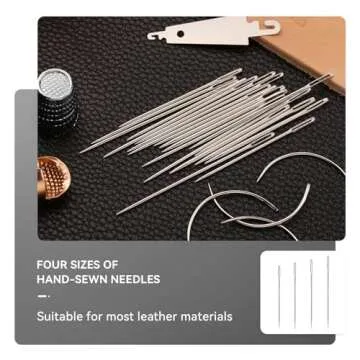 Mnuizu Sewing Thimble Set with Storage Box - Includes Sewing Big Eye Needle, Finger Protector & Adjustable Finger Guard - Quality Metal Copper Thimble - Ideal Sewing Tools for DIY Projects