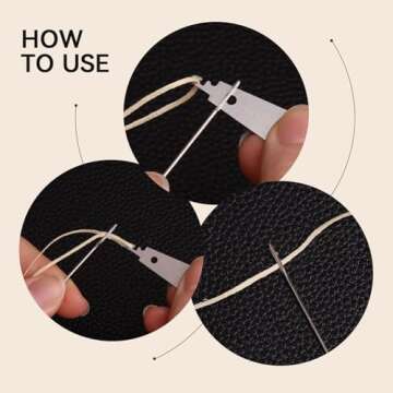 Mnuizu Sewing Thimble Set with Storage Box - Includes Sewing Big Eye Needle, Finger Protector & Adjustable Finger Guard - Quality Metal Copper Thimble - Ideal Sewing Tools for DIY Projects