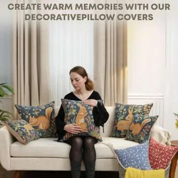 Charlotte Home Furnishings Decorative Boho Throw Pillow Cover 19x19 in, Rabbit Blue French Country Sofa Cushion Case, Home Decor Cozy Square Tapestry Pillow Cover, Soft European Cotton Jacquard Woven