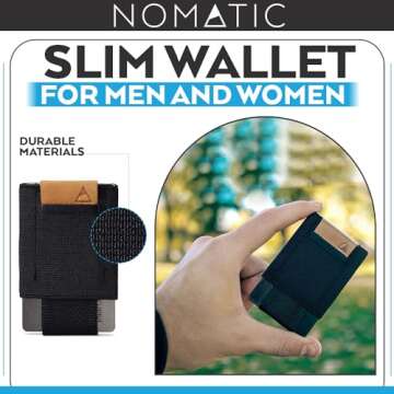 NOMATIC Minimalistic Wallet for Men and Women - Slim Wallet Fits In Front Pocket - Holds 4-15 Cards ...