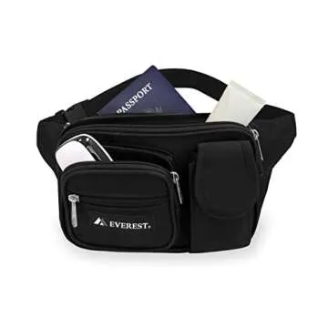 Everest Multiple Pocket Waist Pack, Navy, One Size