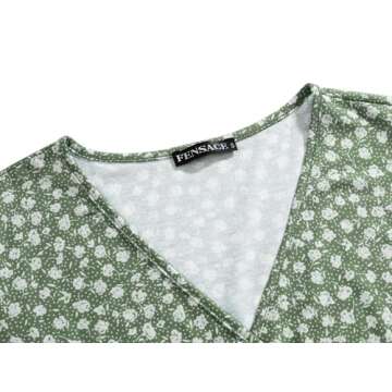 FENSACE Light Green Wrap Dress for Women - Stylish & Comfortable