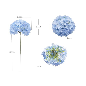 DuHouse Silk Hydrangea Flower Heads for Weddings and Home Decor