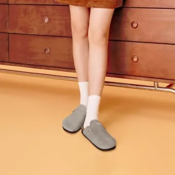 Stylish Comfortable Women’s Suede Clogs with Buckle