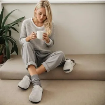 Stylish Comfortable Women’s Suede Clogs with Buckle