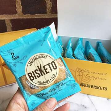 Low Carb Cookies BisKeto - Delicious Chocolate Chip Snack for a Healthy Keto Diet