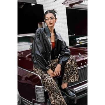 CIDER Faux Leather Long Sleeve Zipper Jacket Trendy Cool Casual