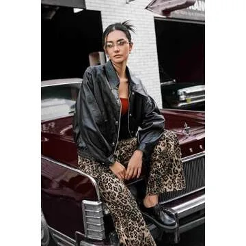 CIDER Faux Leather Long Sleeve Zipper Jacket Trendy Cool Casual