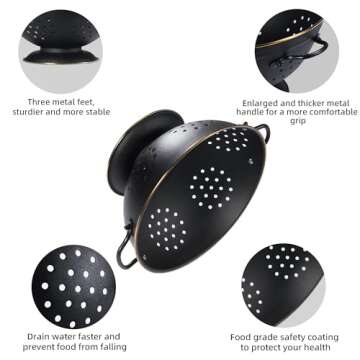 Stylish Metal Colander Set | 3 & 5 Quart Kitchen Essentials