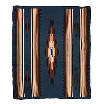 Wyoming Traders Aztec Cowboy Wild Rag 100% Silk Scarf Bandana Multiple Colors 34.5" (Teal/Tan)