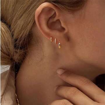 Sewyer 14K Gold Plated Hoop Earrings for Women