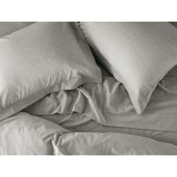 Coyuchi Cloud Brushed Organic Flannel Duvet Cover, Pale Gray Heather (King)