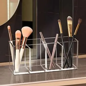 Amazing Abby Acrylic 4-Compartment Makeup Organizer
