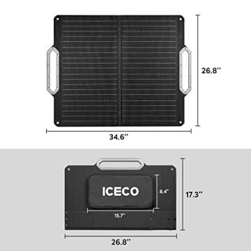 ICECO SP80 Portable Solar Panels 80W, High-Efficiency Monocrystalline Solar Panel, Foldable Solar Charger with Adjustable Kickstand, Waterproof IP67 for Outdoor, Camping, RV and Emergency Backup