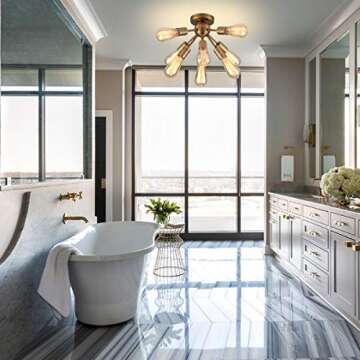 Mirrea Mid-Century 8-Light Ceiling Light - Elegant Design