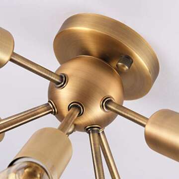 Mirrea Mid-Century 8-Light Ceiling Light - Elegant Design