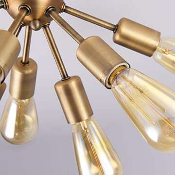 Mirrea Mid-Century 8-Light Ceiling Light - Elegant Design