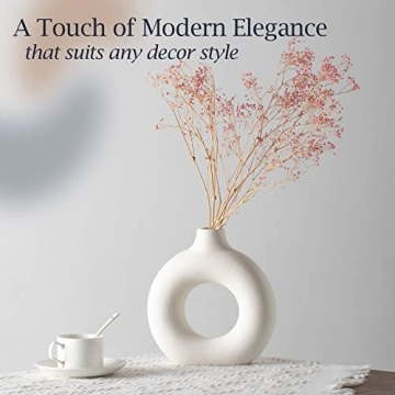 Stylish FORTIVO Ceramic Donut Vase for Modern Decor