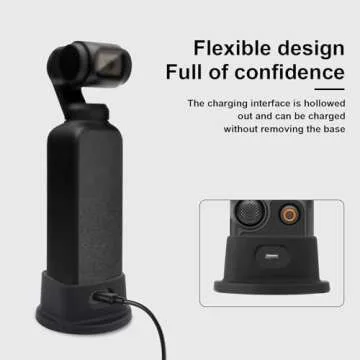 NQEUEPN Silicone Desktop Mount for Osmo 3, Stable Desktop Support Bracket for Camera Compact Portable Base Support Stand Accessories for DJI Osmo Pocket 3 (Black)