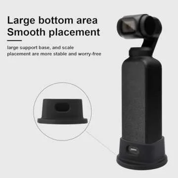 NQEUEPN Silicone Desktop Mount for Osmo 3, Stable Desktop Support Bracket for Camera Compact Portable Base Support Stand Accessories for DJI Osmo Pocket 3 (Black)