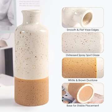 CUCUMI Ceramic Vase Set Elegant Home Decor Accents