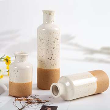 CUCUMI Ceramic Vase Set Elegant Home Decor Accents