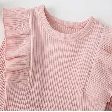 Fullfamous Infant Baby Girl Clothes Outfits,Fall Winter Romper Christmas Clothing Set 6-9 months Pink