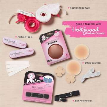 Hollywood Fashion Secrets Silicone Coverups, Hypoallergenic, Reusable, Washable, Gentle on Skin, Ultra Thin, Self Adhesive, Deep Shade, 1 Pack