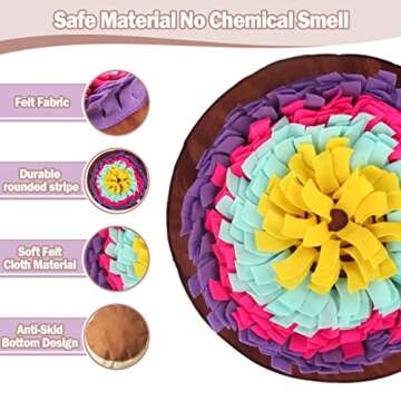 IFOYO Pet Snuffle Mat for Dogs, Interactive Feed Game for Boredom, Small Dog Training Pad Pet Nose Work Blanket Non Slip Pet Activity Mat for Dog Treat Dispenser Indoor Outdoor Stress Relief