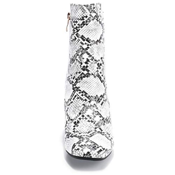 IDIFU Women's Stylish Square Toe Ankle Boots for Comfort