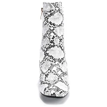 IDIFU Women's Stylish Square Toe Ankle Boots for Comfort