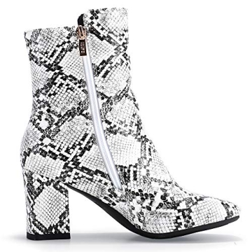 IDIFU Women's Stylish Square Toe Ankle Boots for Comfort