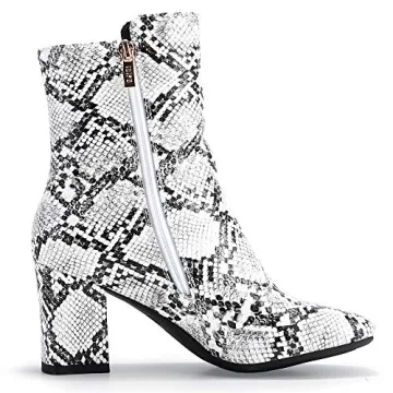 IDIFU Women's Stylish Square Toe Ankle Boots for Comfort