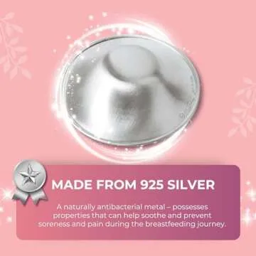 SILVERETTE The Original Silver Nursing Cups, Nipple Covers for Breastfeeding, XL