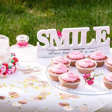 TecUnite Round Tissue Paper Table Confetti Dots for Wedding Birthday Party Decoration, 1.76 oz(Rose Gold Confetti,2.5 cm)