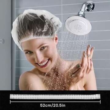 50PS Disposable Shower Caps, Plastic Clear Shower Caps, lengthening and thickening Hair Caps for Hai...