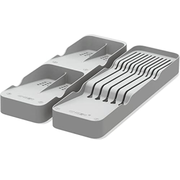 GMEZZO Kitchen Drawer Organizer for Silverware & Knives Storage