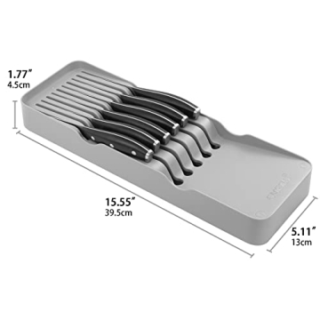 GMEZZO Kitchen Drawer Organizer for Silverware & Knives Storage