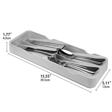 GMEZZO Kitchen Drawer Organizer for Silverware & Knives Storage