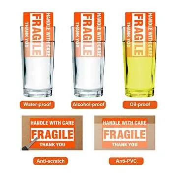 SJPACK 500 Fragile Stickers - Durable, Easy to Use, Perfect for Safe Shipping