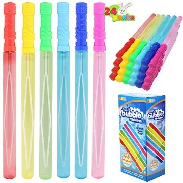 JOYIN 24 Pack Big Bubble Wands for Kids Fun Supplies