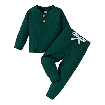 fhutpw Toddler Boy Fall Clothes 2T 3T 4T 5T Outfits Winter Long Sleeve Knitted Cotton Tops & Pants S...